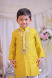 Mustard Embroidered Kurta and Churidar