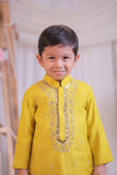 Mustard Embroidered Kurta and Churidar