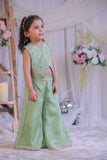 Green Tissue Waistcoat Palazzo Set