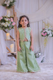 Green Tissue Waistcoat Palazzo Set