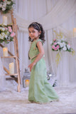 Green Tissue Waistcoat Palazzo Set