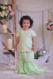 Green Flower Sequins Sharara Set