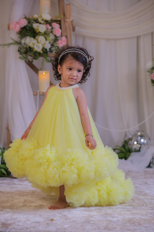 Yellow Pompom Gown