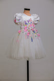 WHITE DELICATE EMBOIDERED DRESS