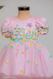 PINK EMBOIDERED DRESS