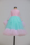 PINK BLUE HIGH LOW FlLORAL EBROIDERRED GOWN