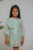 SEQUINS FLOWER STRAIGHT DRESS