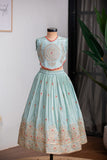 BLUE SHIMMER EMB GHAGRA
