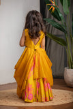 MUSTARD DRAPE GHAGRA