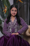 Purple Hand Embroidered Jacket Lehenga Set