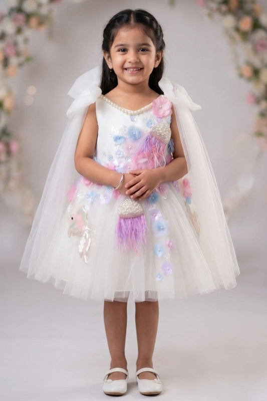The Delicate White Dress in Sea theme