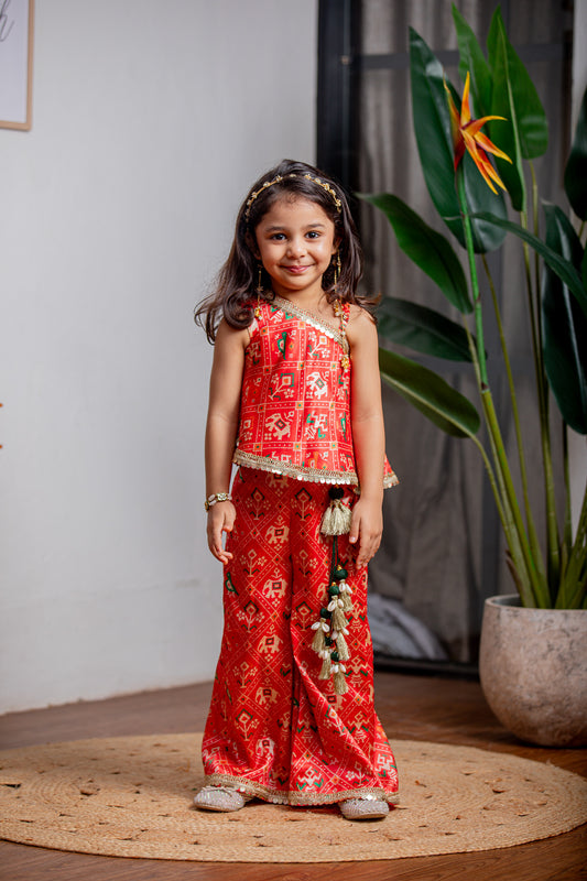 Red Patola Print Palazzo Set