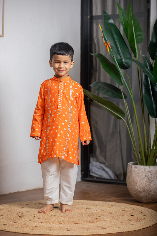 Orange Bandhej Boy