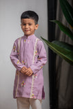 Lilac Chanderi Kurta Set