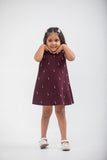 Wine Scuba Dress with Tassels
