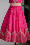 Pink Temple Embroidered Ghagra