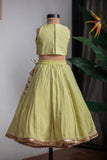 Green Hand Embroidered Kali Ghagra