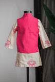Lotus Embroidered Jacket With Kurta Pajaman