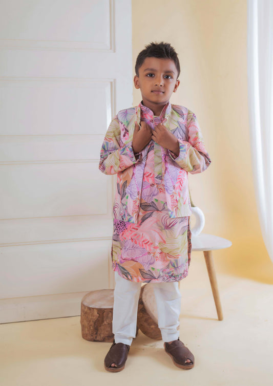 Boho Printed Nehru With Kurta Churidar