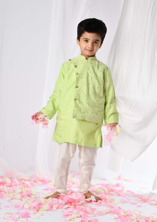 Green Chikankari Kurta Churidar