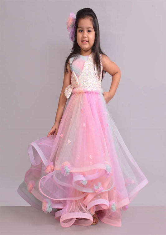 Pom Pom High Low Gown