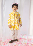 Yellow Printed Nehru Kurta Set