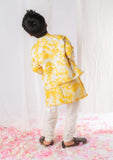 Yellow Printed Nehru Kurta Set