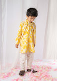 Yellow Printed Nehru Kurta Set