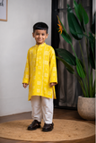 YELLOW BANDHEJ KURTA SET