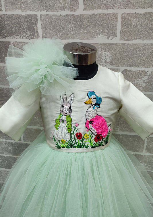 Duck and Rabbit Embroidery Dress