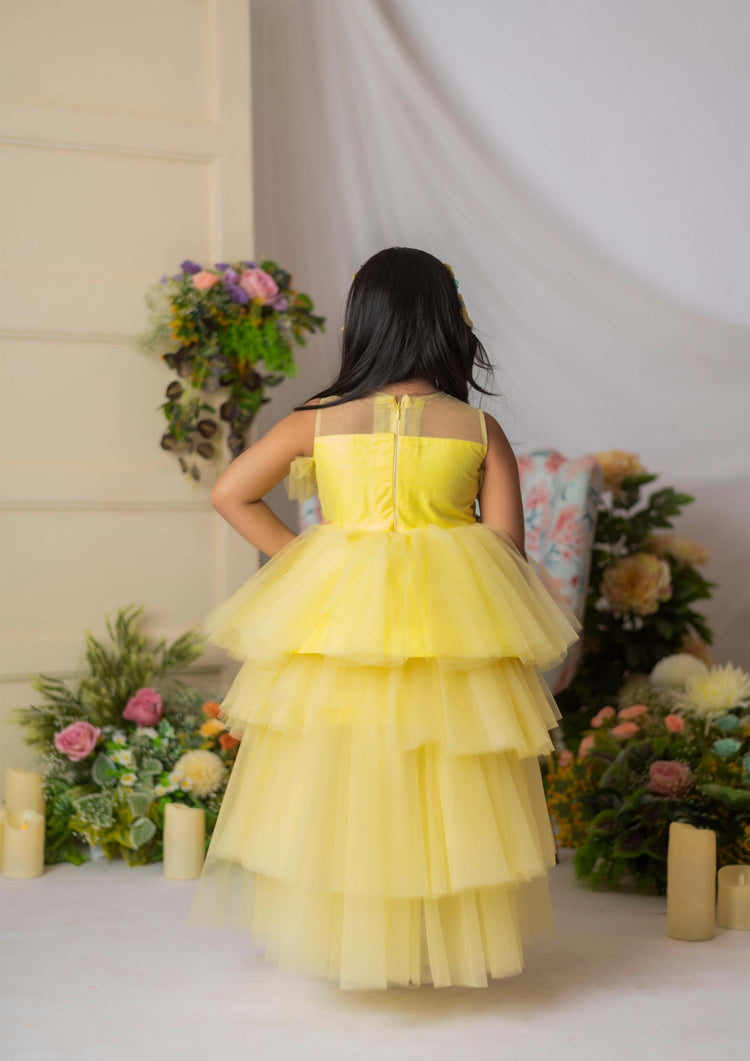 Yellow Bloosom High Low Gown