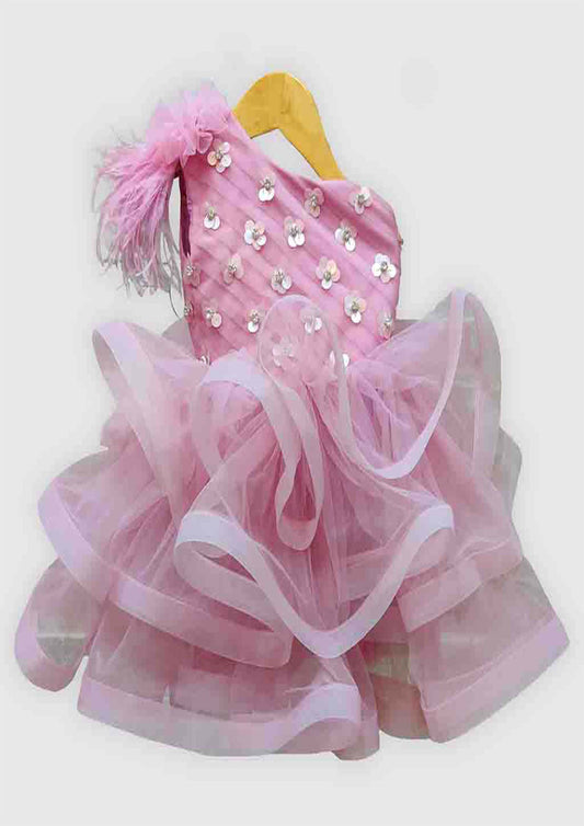 Onion Pink Ruffle Dress