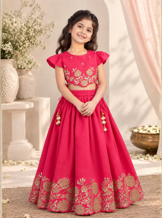 Pink Dori Embroidered Ghaghra
