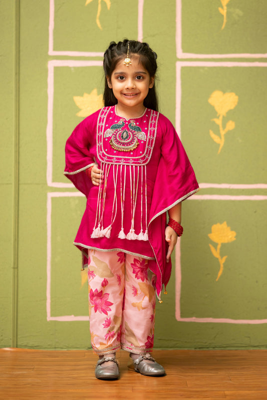 Pink Peacock Ghungroo Set
