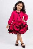 Pink Black Ruffle Dress