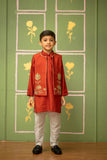 Rust Dori Embroidered Nehru Set