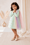 Green Heart Dress With a Cute Bow On The Shoulder
