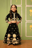 Black Velvet Dori Embroidered Jacket Set