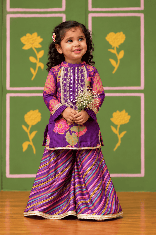Purple Printed Palazzo Set