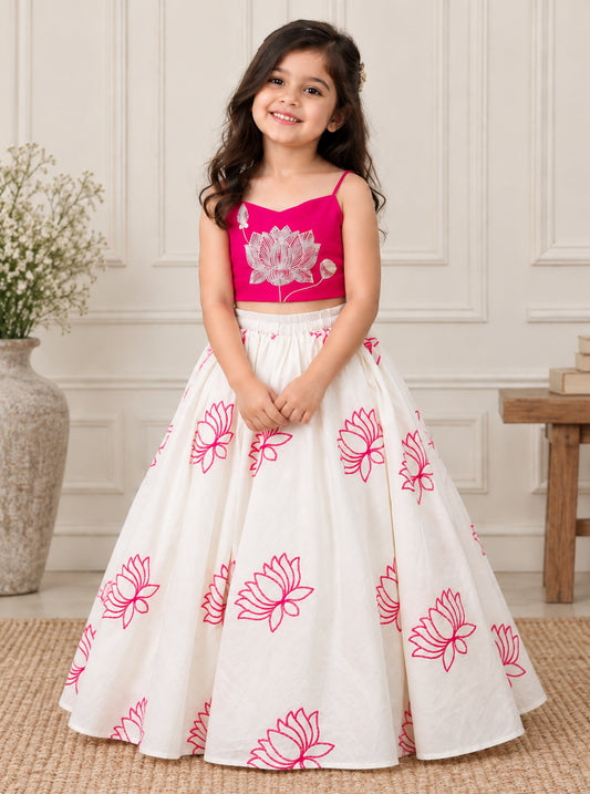 Pink Lotus Ghagra