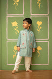 Blue Patola Embroidered Nehru Set
