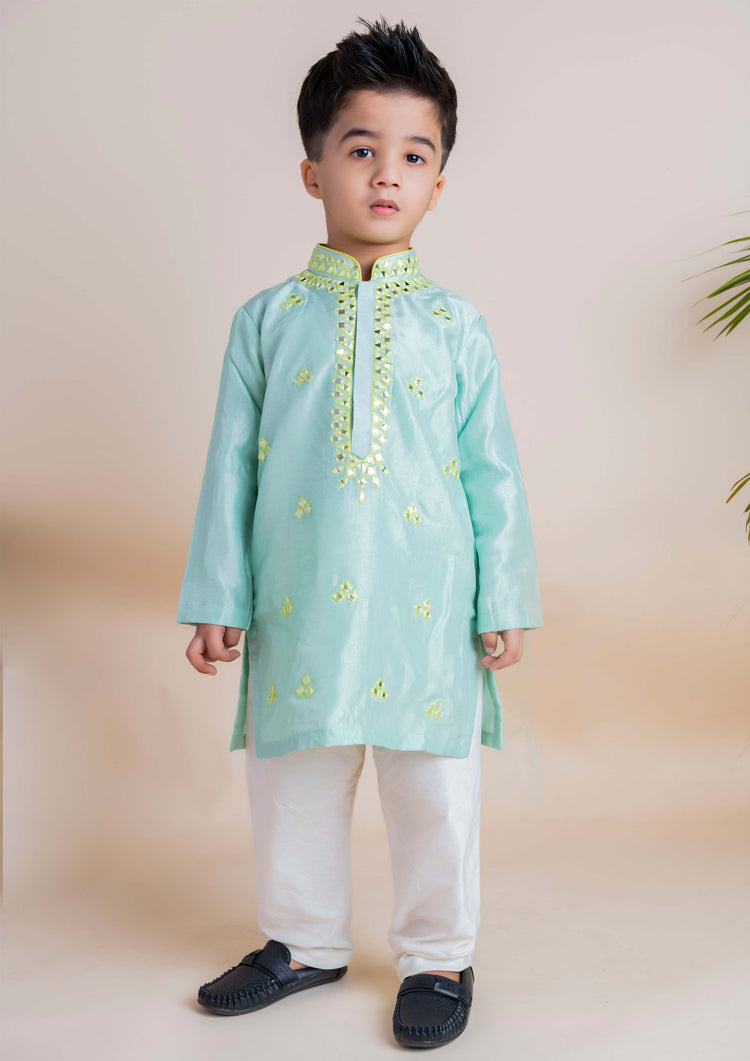 Blue Mirror Kurta Churidar