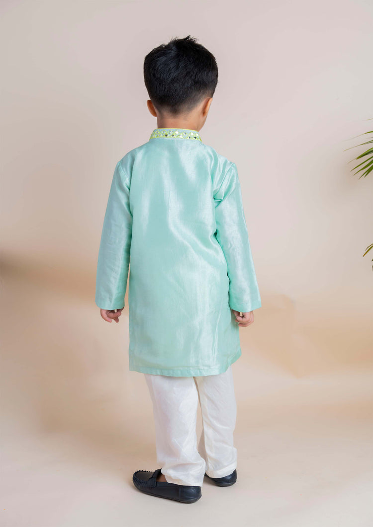 Blue Mirror Kurta Churidar