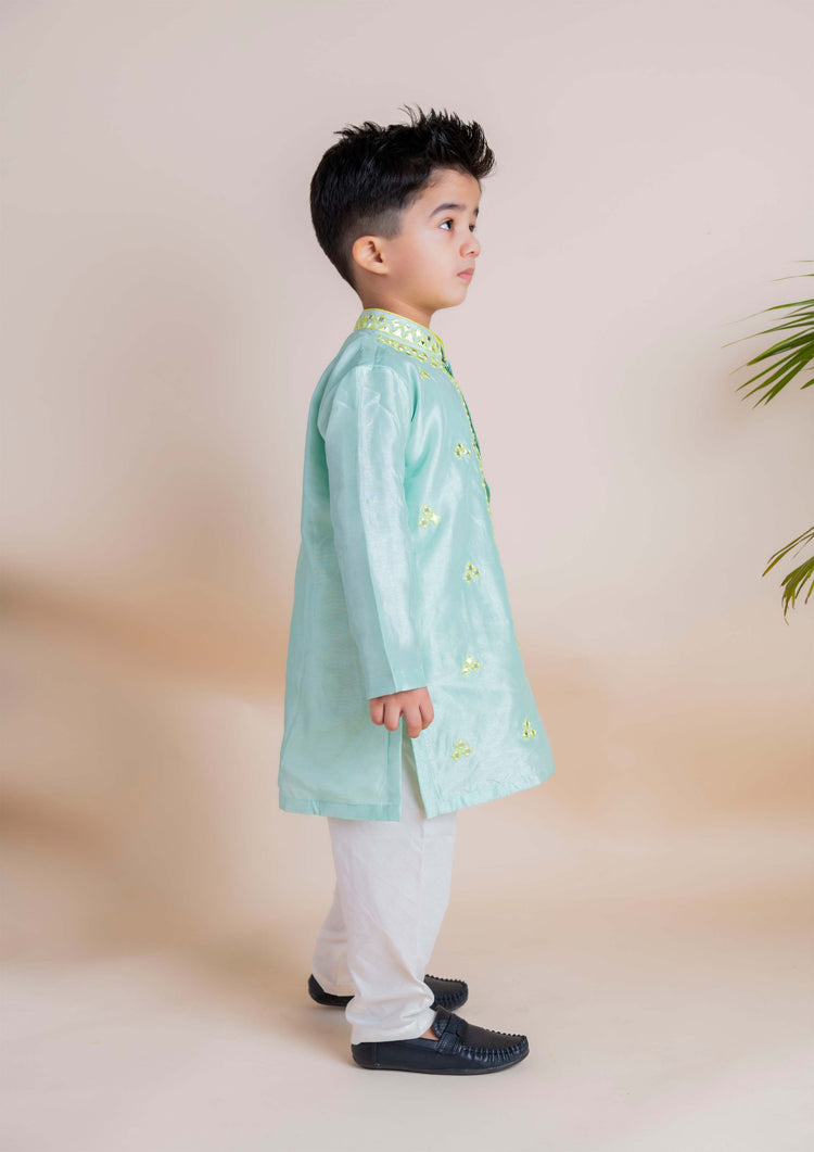 Blue Mirror Kurta Churidar