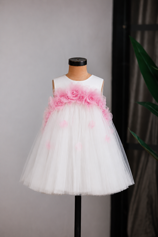 White Pink Arched Dress