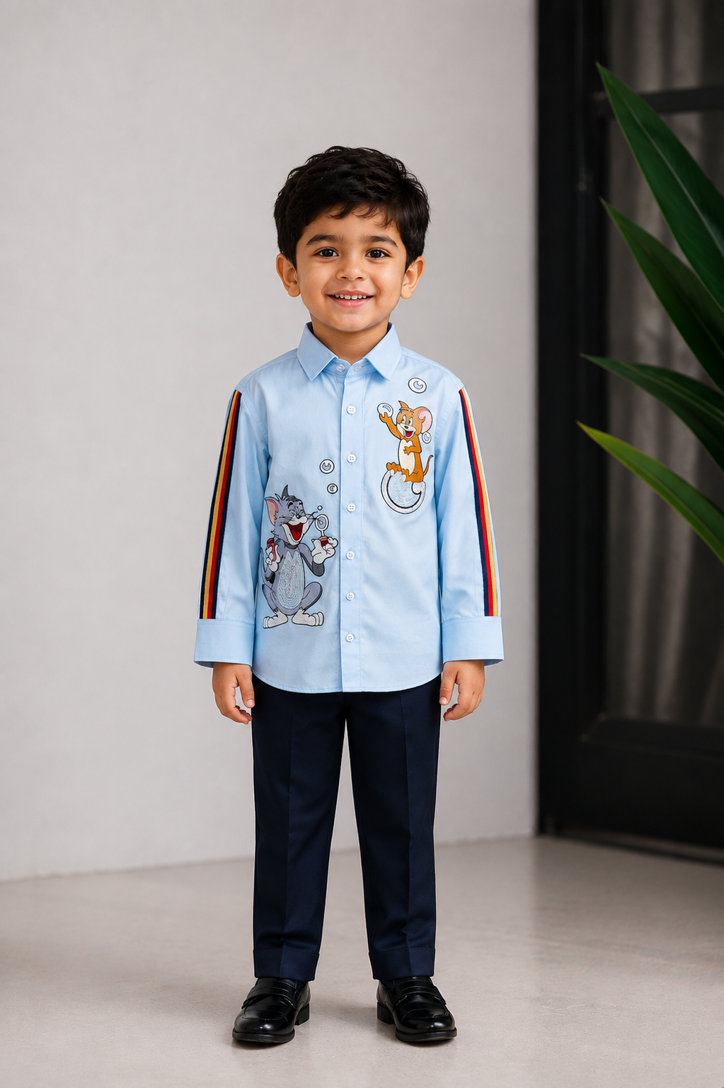 Tom and Jerry Hand Embroidered Shirt