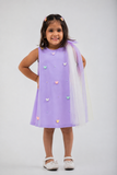 LILAC BUTTERFLY DRESS WITH A CUTE BOW ON THE SHOULDER