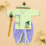 Lilac Green Handpainted Kanha Set