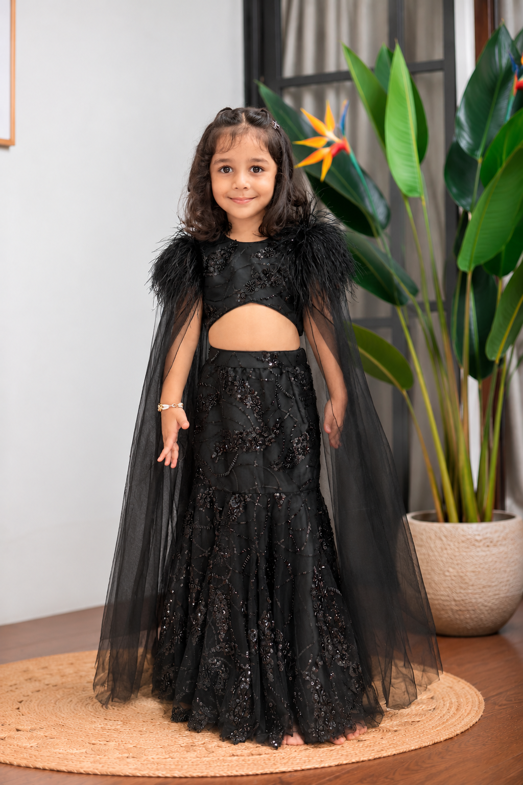 The Black Feather Fish Cut Ghaghra