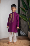 Purple Tota Kurta Set